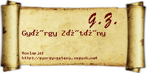 György Zétény névjegykártya